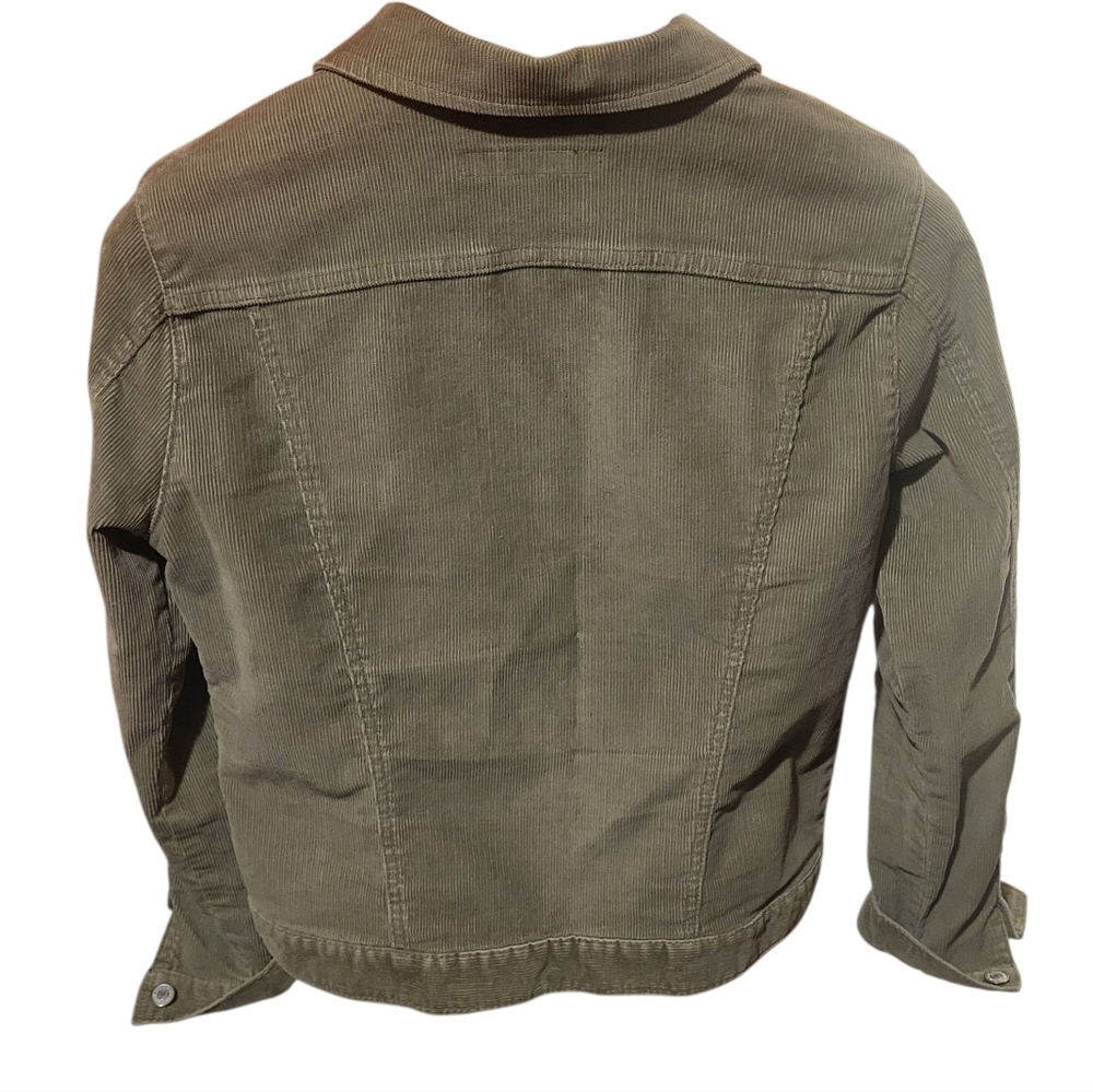 Vintage Y2K GAP Corduroy Trucker Olive Green Jacket Size Medium - Picture 2 of 6